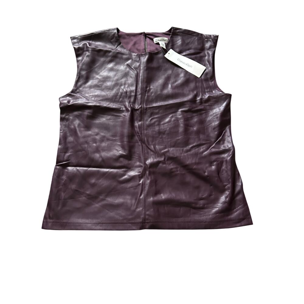 Calvin Klein Faux Leather Sleeveless